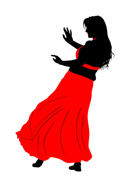 肚皮舞女东方舞蹈剪影图片下载
