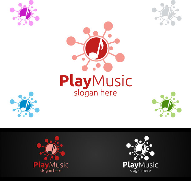 抽象音乐标志与音符和飞溅的概念图片下载