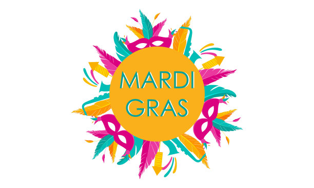 狂欢节派对设计肥胖星期二标志图片下载