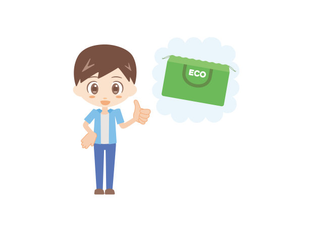 男人推荐环保购物袋插画图片下载