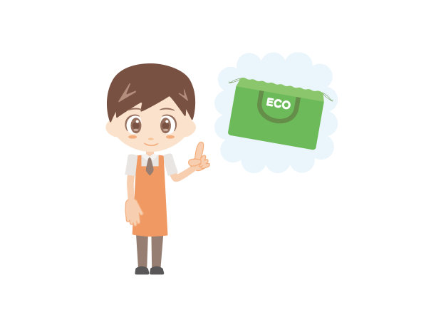 男人推荐环保购物袋插画图片下载