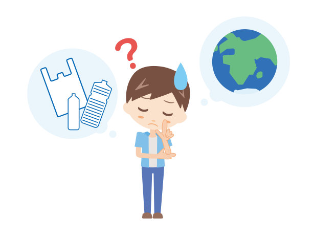 思考环境问题的男人插画图片下载
