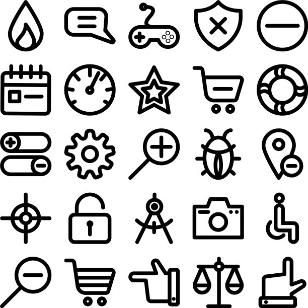 网页和移动材料粗体孤立图标图片下载