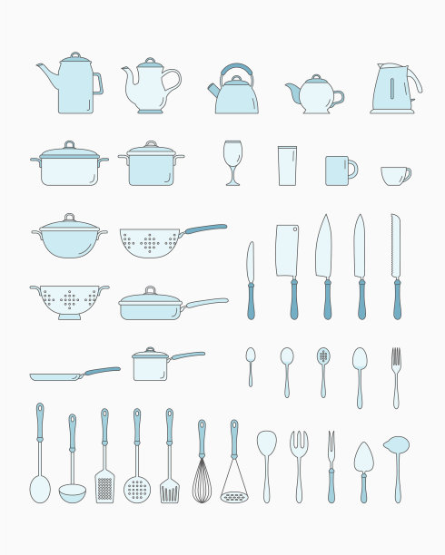 厨房餐具图标集02图片下载