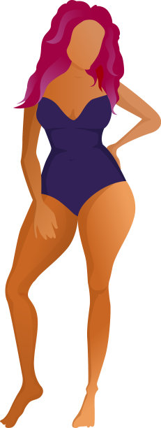 可爱的古铜色女人穿着泳衣图片下载