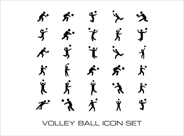 30 30简单的排球黑色单色图片下载
