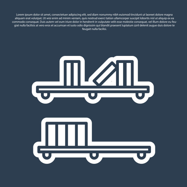 蓝色线书架与书籍图标隔离在蓝色图片下载