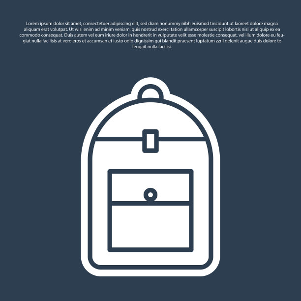 蓝色线背包图标孤立在蓝色图片下载