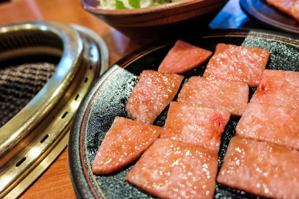 红肉，来自日本高山的上等牛肉。HIDA牛肉日式烤肉是日本高山著名的牛肉。图片下载