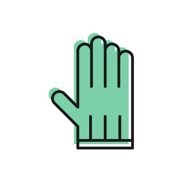 黑色线皮手套图标孤立在白色上图片下载