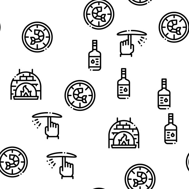 披萨美味的食物无缝图案图片下载