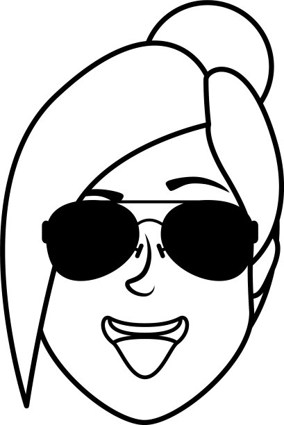 可爱的年轻女子头戴墨镜的性格图片下载