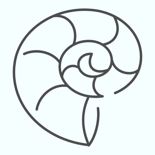 贝壳细线图标海洋海洋螺旋贝壳图片下载