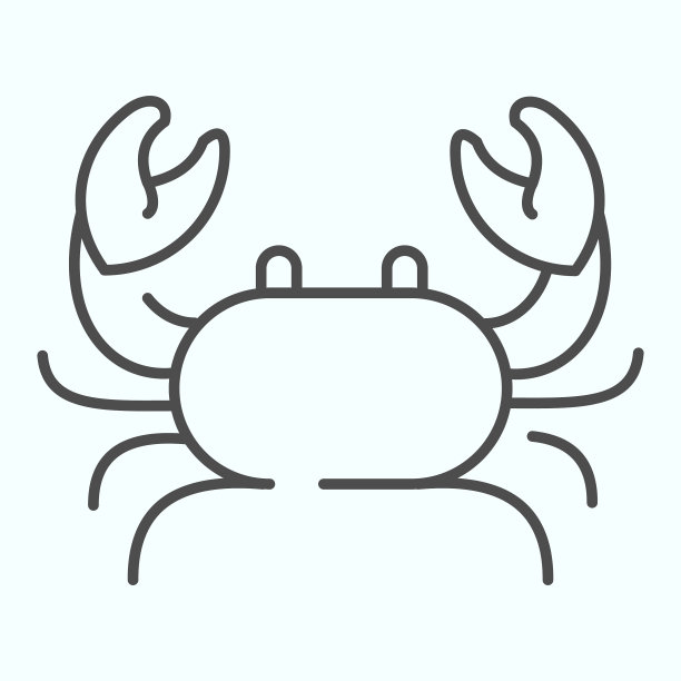 蟹细线图标海鲜蟹店标志图片下载