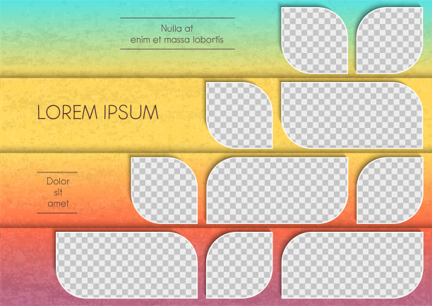 现代风格的照片拼贴或信息图模板。用于剪贴蒙版的帧在矢量文件中。图片下载