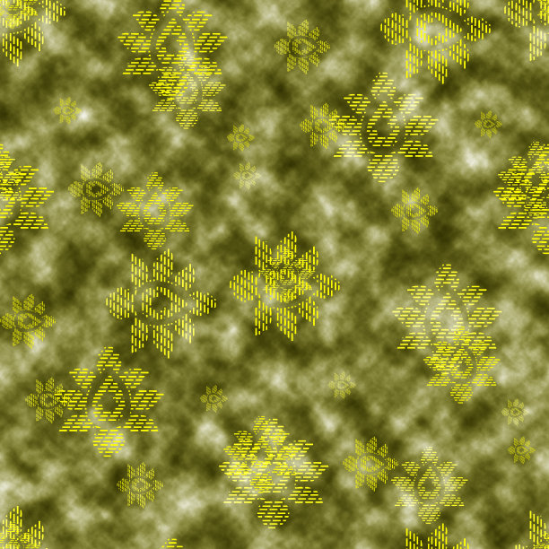 优雅无缝隙的花朵图案与云的背景图片下载