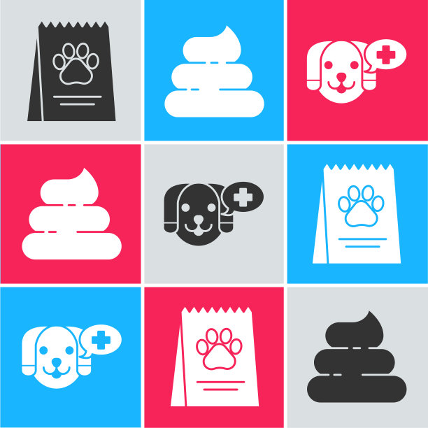 为狗屎和兽医准备袋装食物图片下载