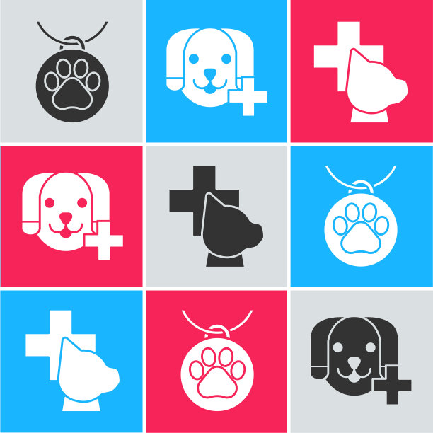 在项圈上加上兽医诊所的标志图片下载