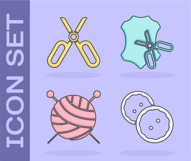 设衣剪线球的缝纫钮图片下载