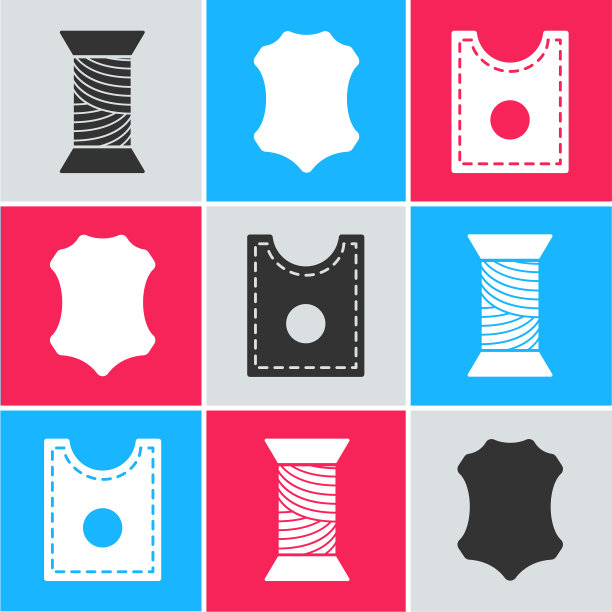 将缝纫线固定在线轴皮革和缝纫上图片下载