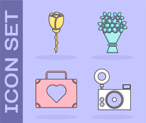 套装摄影相机花玫瑰旅行箱图片下载