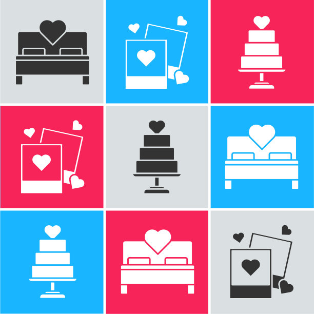 为卧室设置两个空白相框和心形图片下载