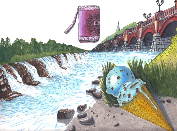 手绘旅行草图用于概念设计。自然背景。图片下载