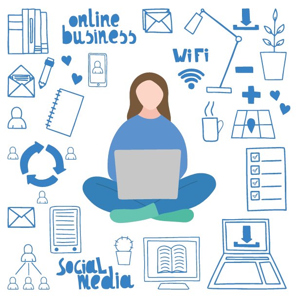 矢量插图。家庭办公室的概念。图片下载