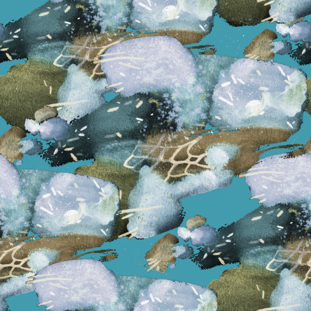 抽象水彩手绘笔触无缝图案。枯燥乏味的油漆纹理。图片下载