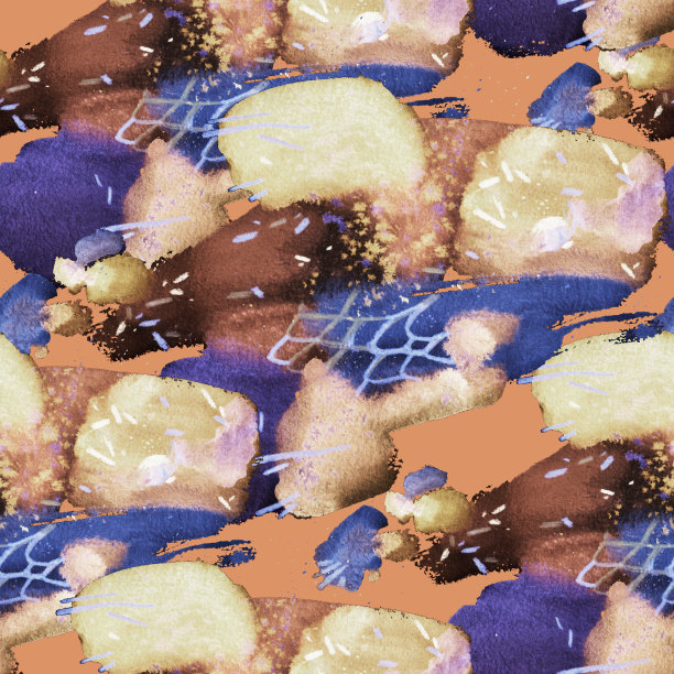 抽象水彩手绘笔触无缝图案。枯燥乏味的油漆纹理。图片下载