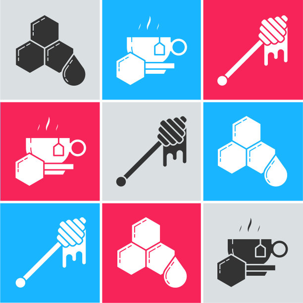 蜂房杯茶中加入蜂蜜和蜂蜜图片下载