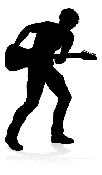 音乐家吉他手轮廓图片下载