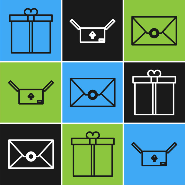 套装线礼品盒信封和纸板箱图片下载