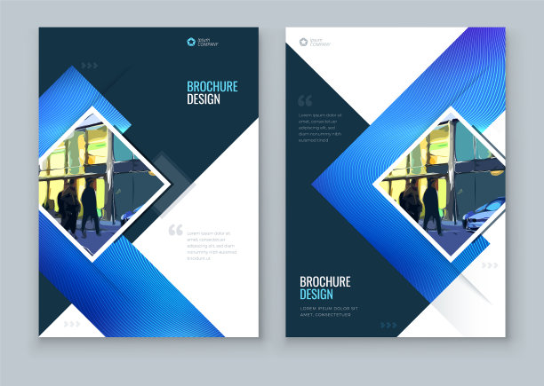公司蓝色宣传册封面背景设计图片下载
