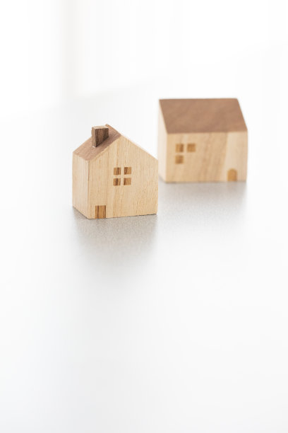 白色背景上的微型房子图片下载