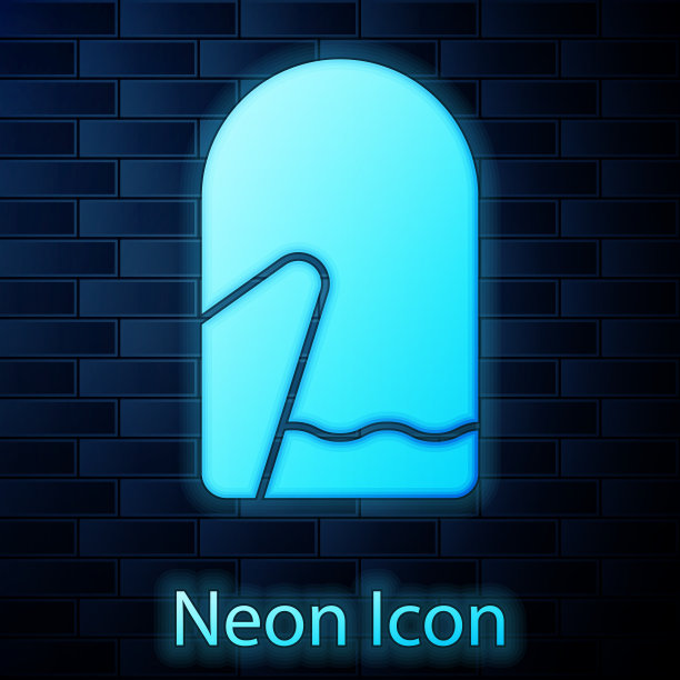 发光的霓虹灯圣诞手套图标孤立图片下载