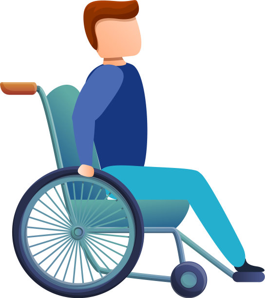 在轮椅上的人图标卡通风格图片下载