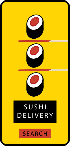 矢量横幅上的主题寿司外卖图片下载