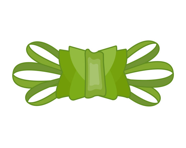 装饰绿色蝴蝶结为页面装饰图片下载