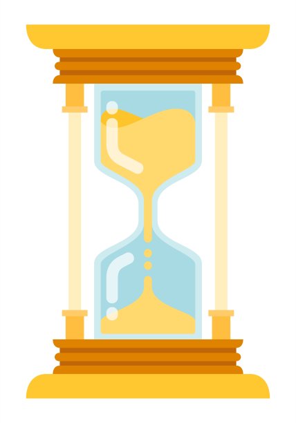 金色沙漏矢量图标平坦孤立图片下载