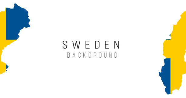 瑞典国旗地图背景。国家的国旗以边界的形式出现。股票矢量插图孤立在白色背景。图片下载