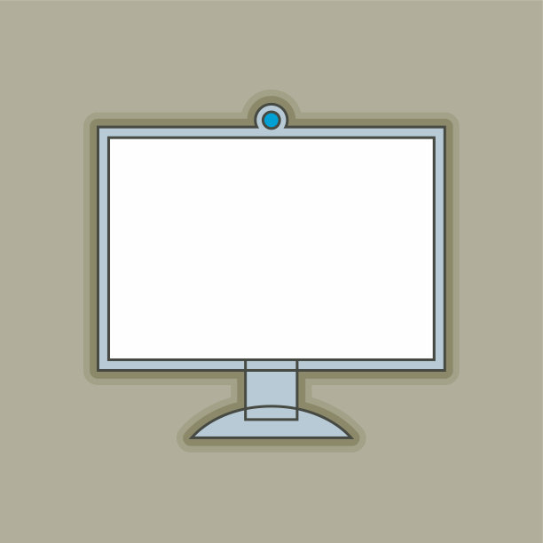 带网络摄像头的电脑显示器。矢量平面插图。图片下载