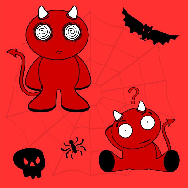 可爱的小恶魔卡通表情集合图片下载