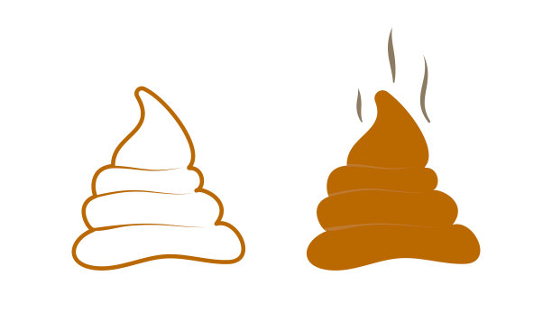 一组粪便图标孤立在白色背景。图片下载