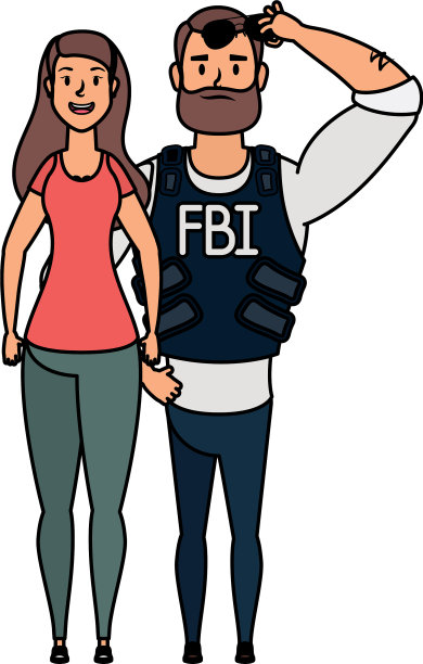 年轻的联邦调查局探员和女性角色图片下载