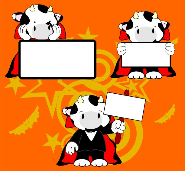 卡哇伊小奶牛德古拉服装万圣节套装图片下载