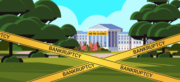 大学教学楼用黄色封条封闭冠状病毒大流行隔离COVID-19概念素材图片