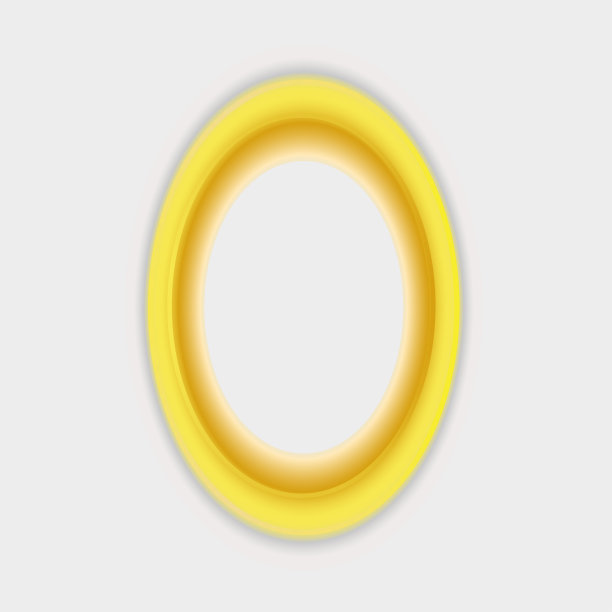 椭圆形的金色宽框架上的白色背景。渐变的金属光泽，眩光和灯光效果。中心是放置文本的地方。矢量插图设计贺卡，问候，传单。图片下载