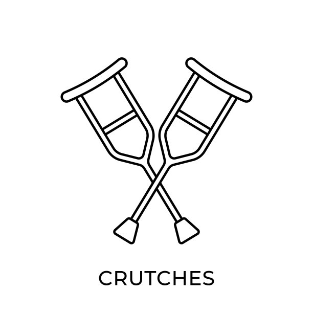 拐杖图标矢量插图。拐杖矢量插图模板。拐杖图标设计孤立的白色背景。拐杖矢量图标平面设计的网站，标志，标志，符号，应用程序，UI。图片下载