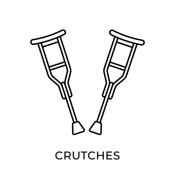 拐杖图标矢量插图。拐杖矢量插图模板。拐杖图标设计孤立的白色背景。拐杖矢量图标平面设计的网站，标志，标志，符号，应用程序，UI。图片下载